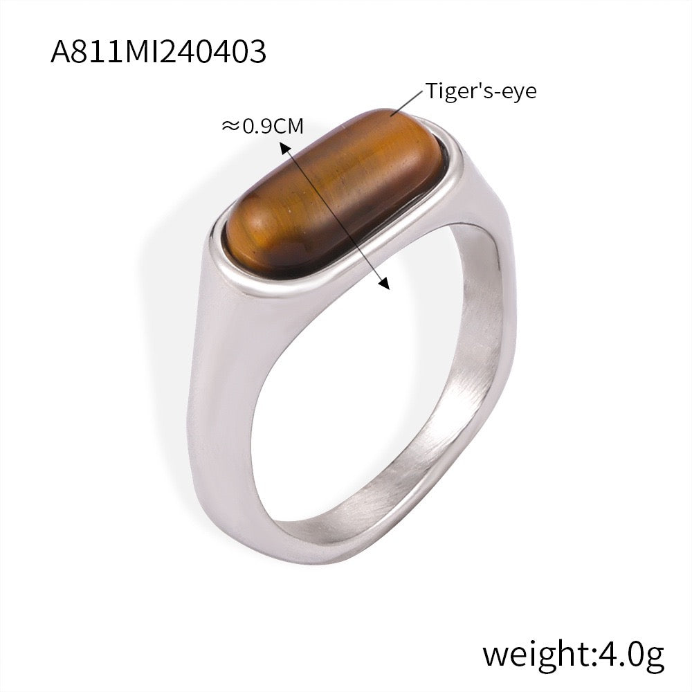 Helios Tiger eye stone rings