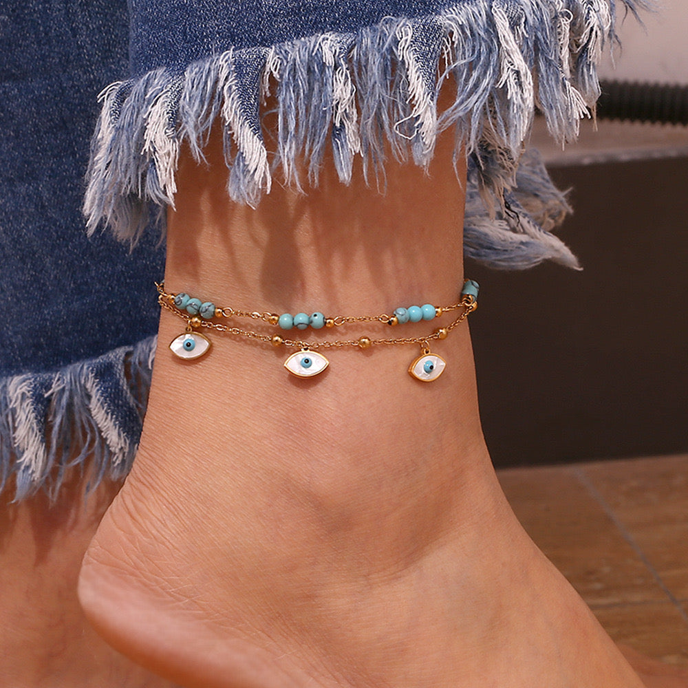 Tummy Blue eyes anklets
