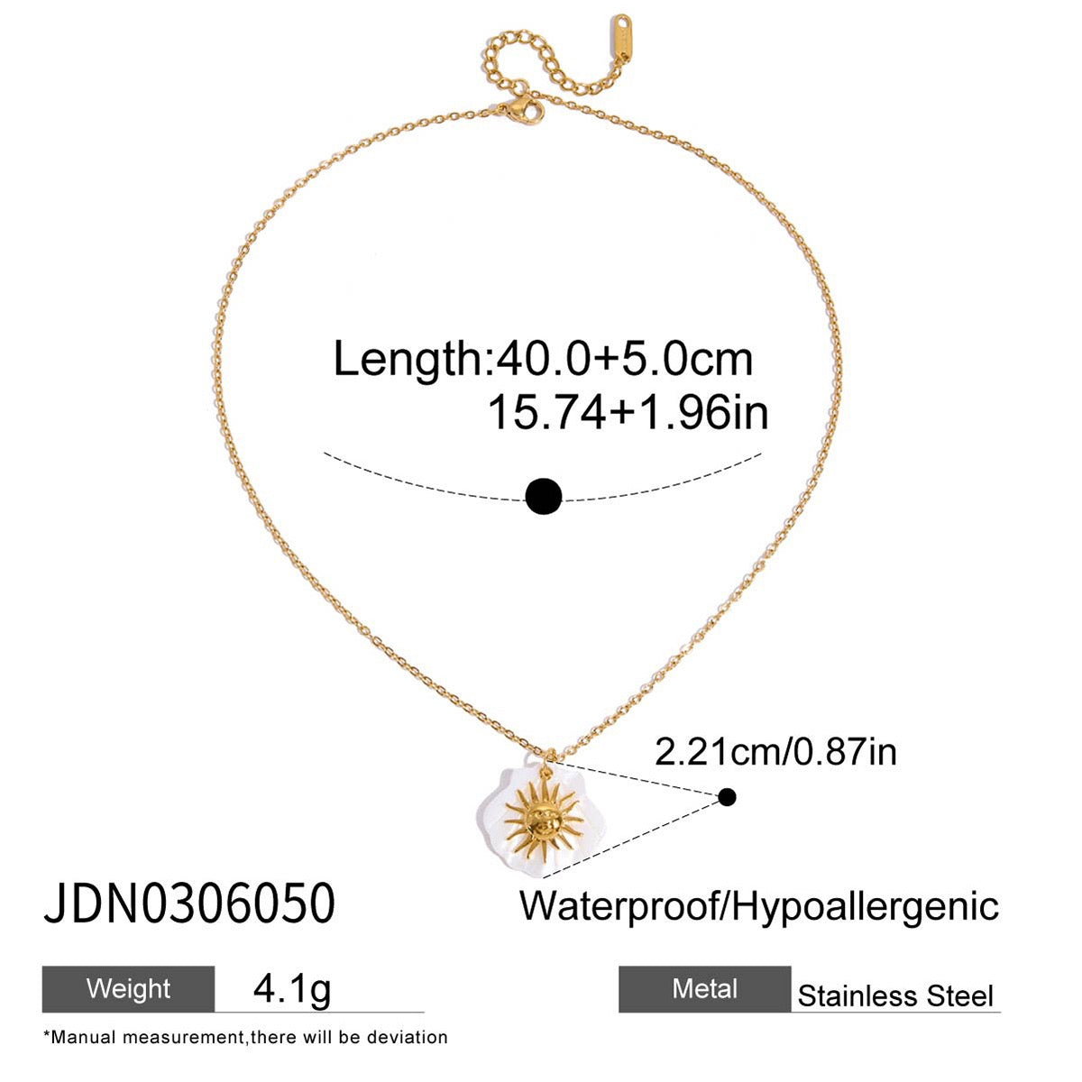 White shell sun necklace