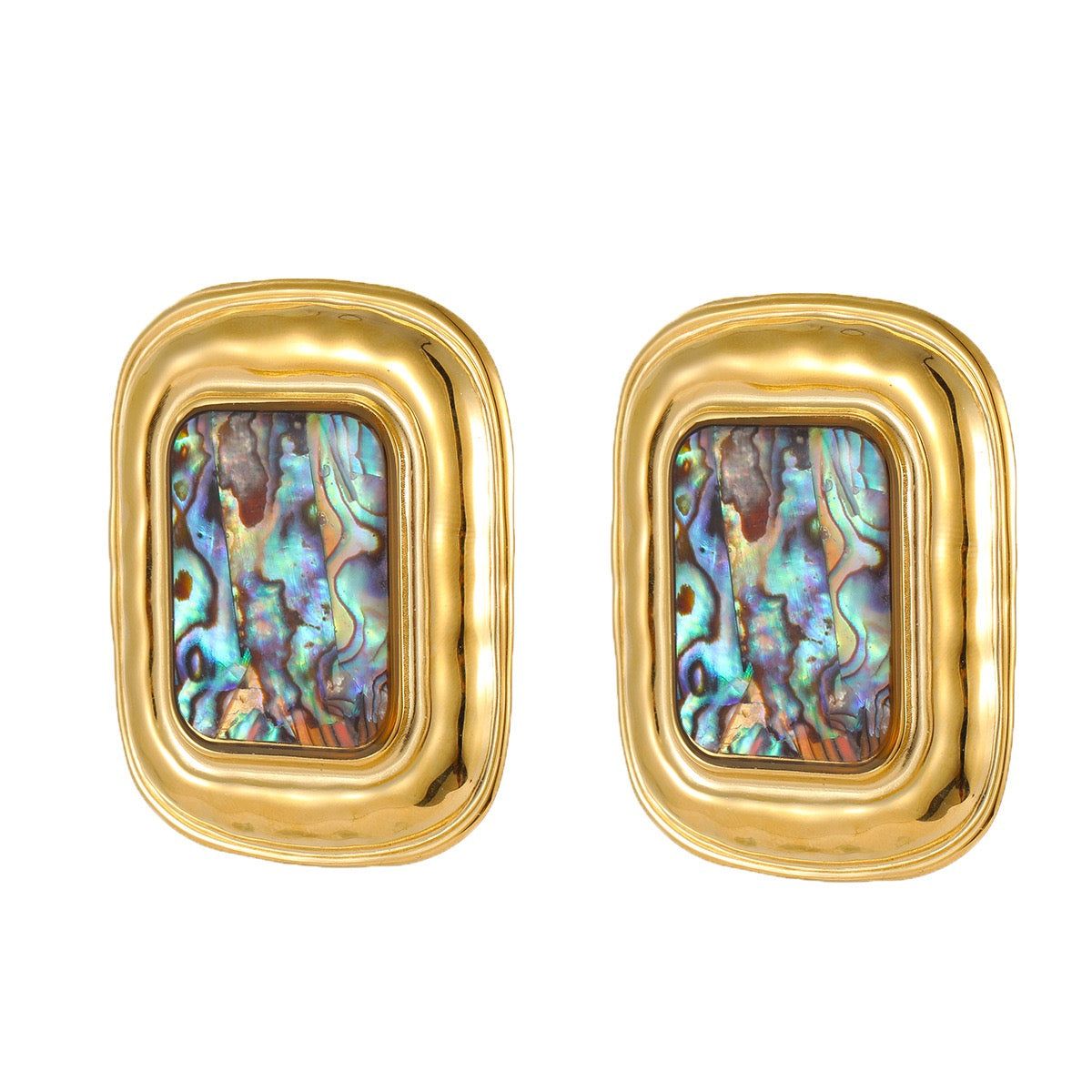 Amina Oyster shell square vintage earrings