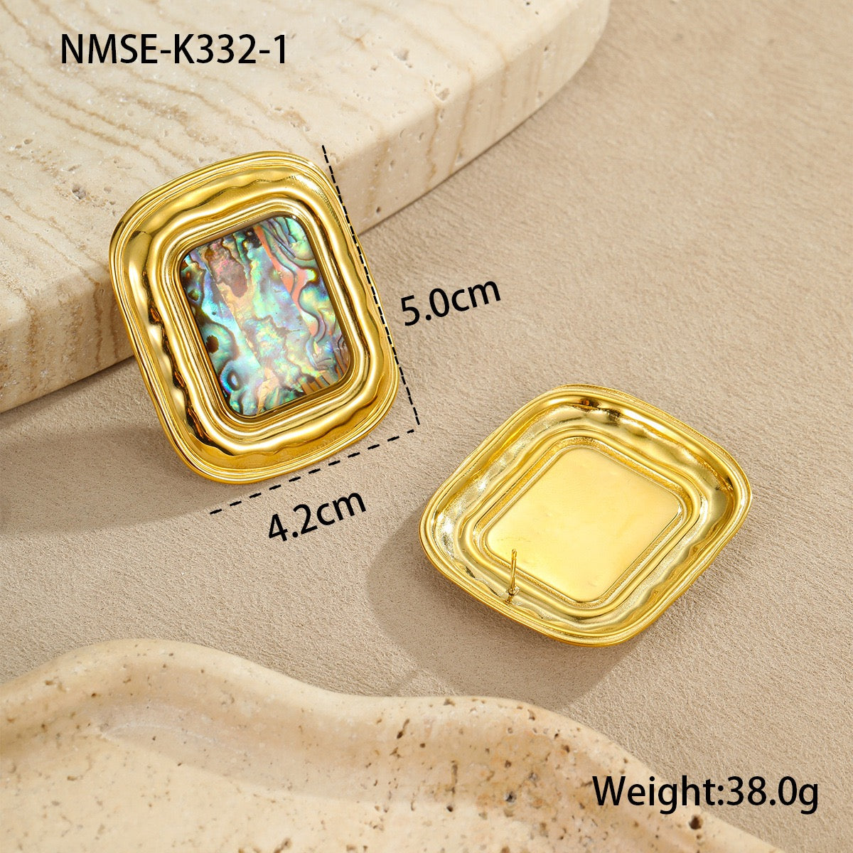 Amina Oyster shell square vintage earrings