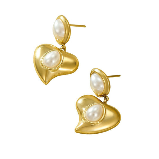 Sisu heart pearly earrings