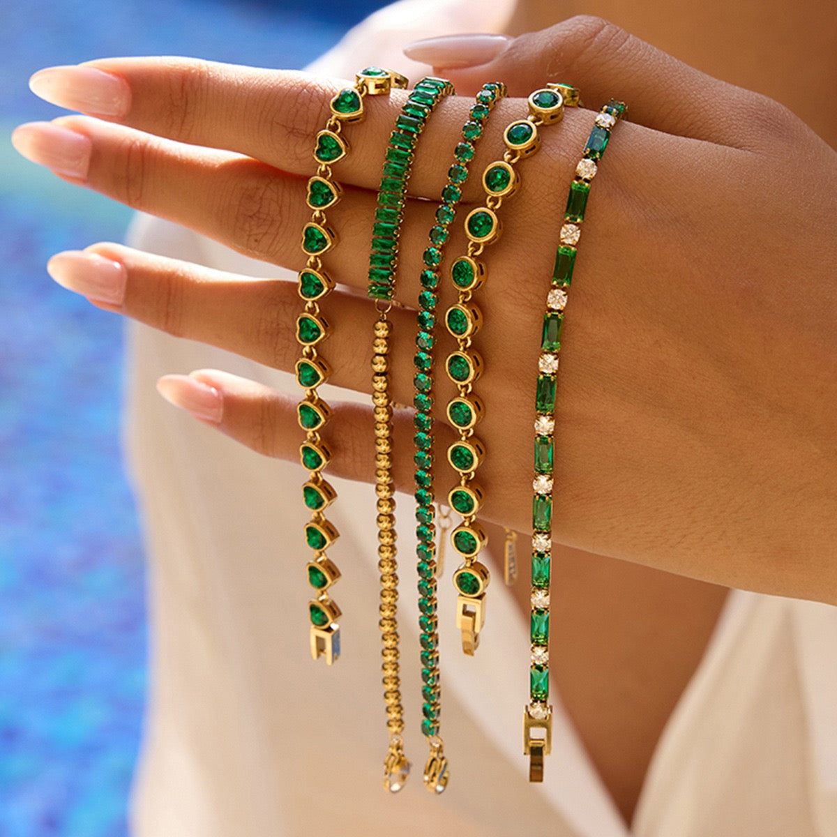 Green stars bracelets