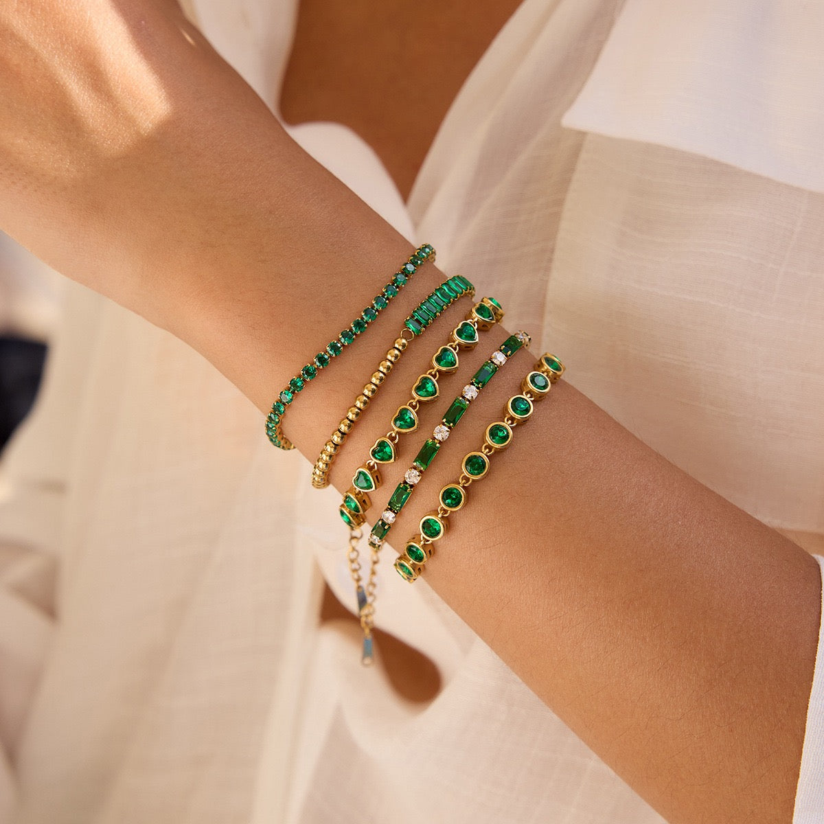 Green stars bracelets