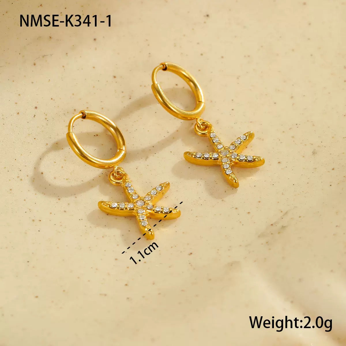 Cara starfish hoop earrings