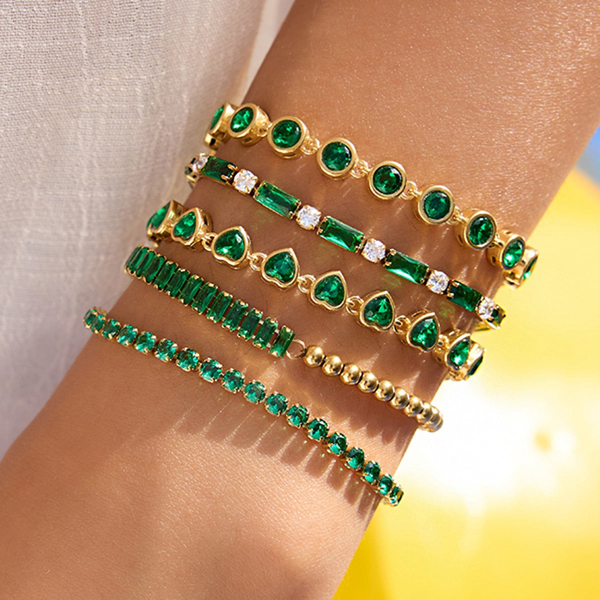 Green stars bracelets