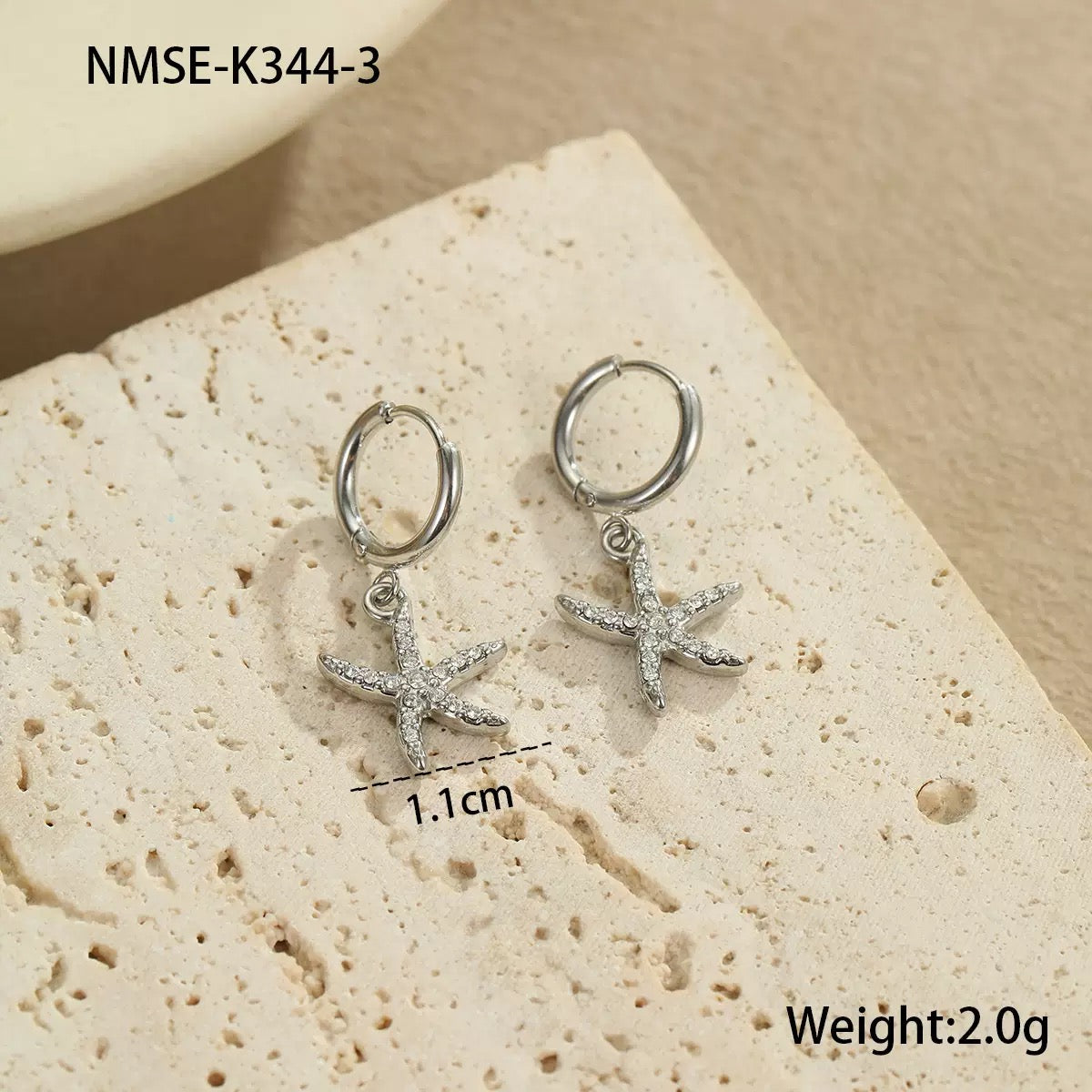 Cara starfish hoop earrings