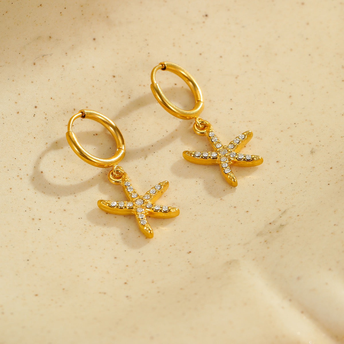 Cara starfish hoop earrings