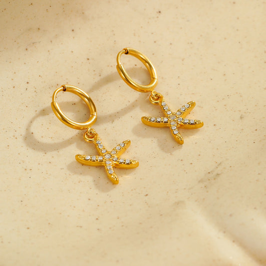 Cara starfish hoop earrings