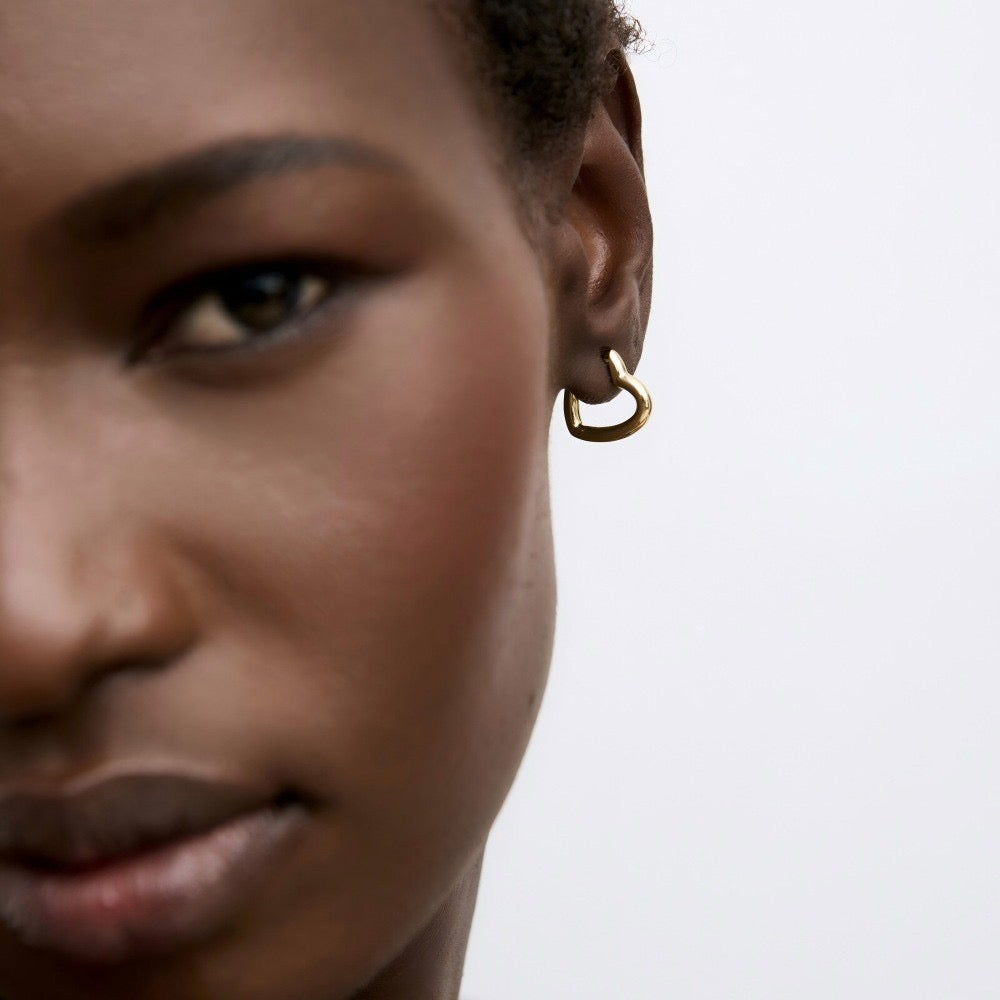 Moai Heart hoop earrings