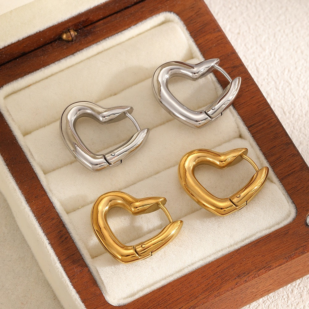 Moai Heart hoop earrings