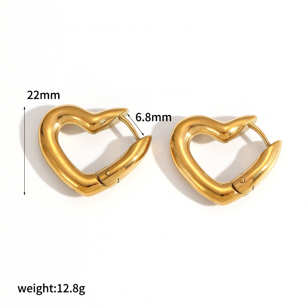 Moai Heart hoop earrings