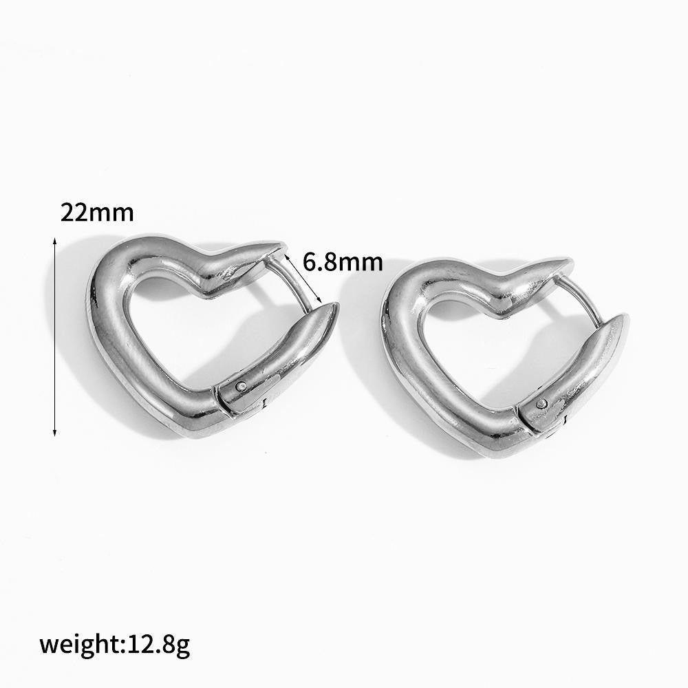 Moai Heart hoop earrings