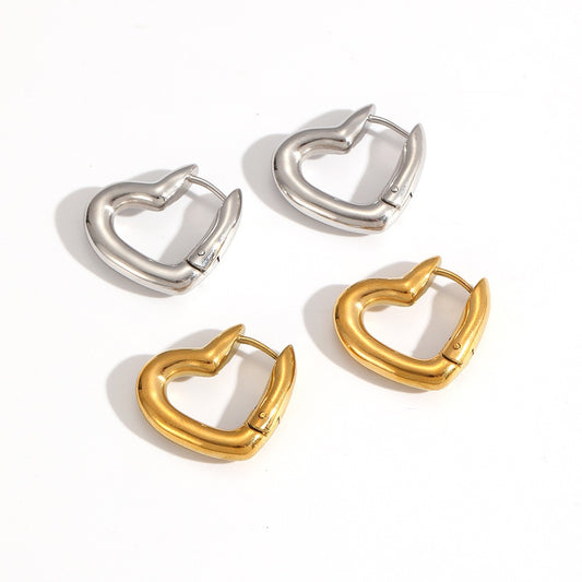 Moai Heart hoop earrings