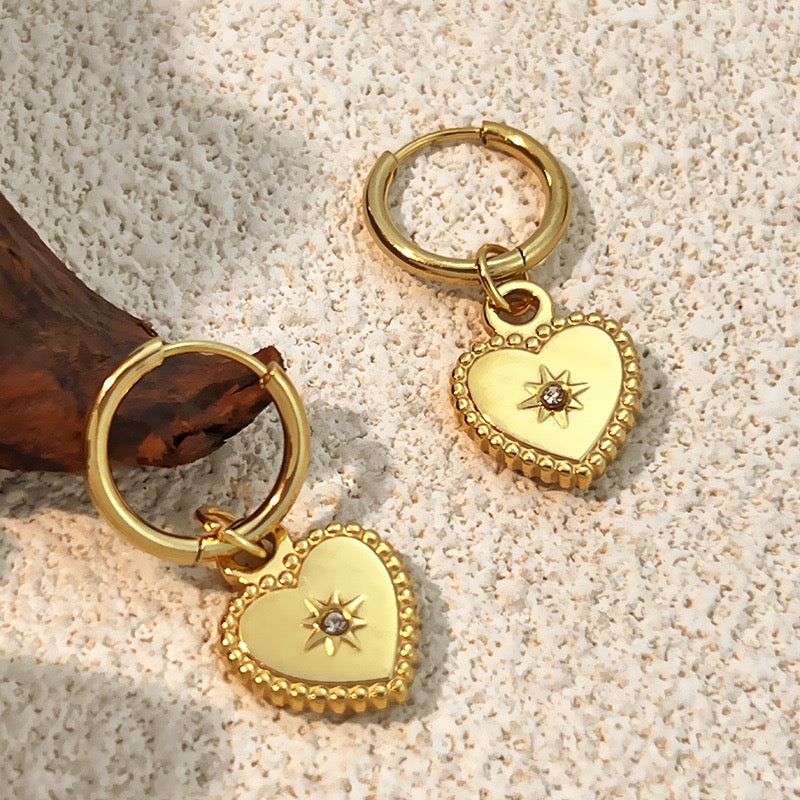 Vintage heart hoops