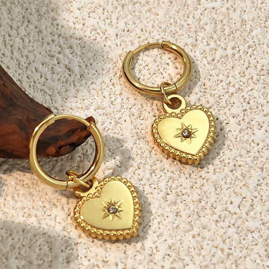 Vintage heart hoops