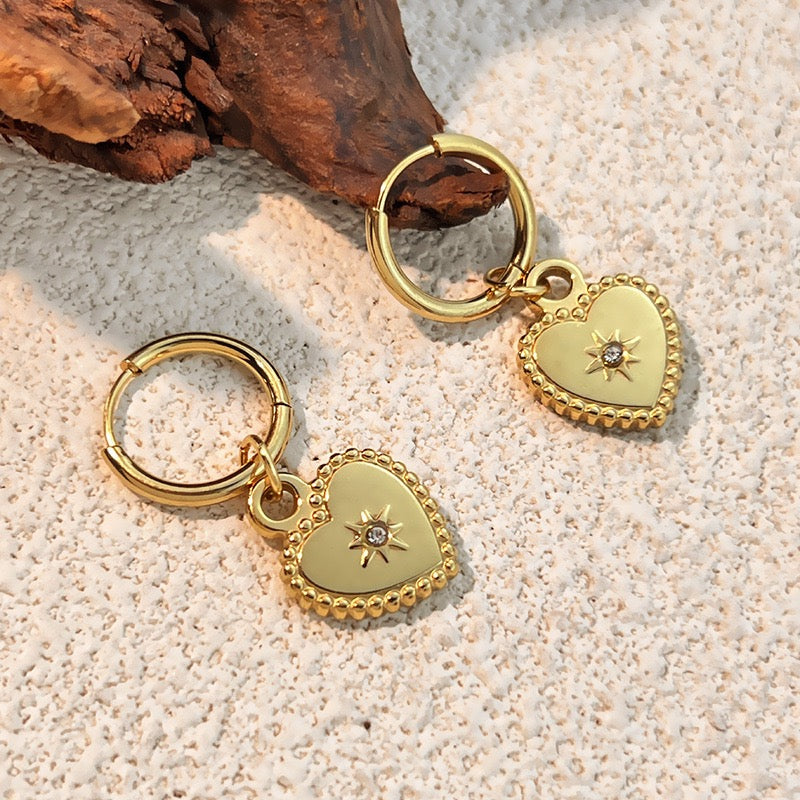 Vintage heart hoops