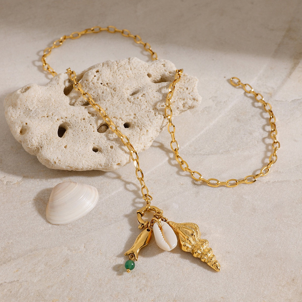 Sea snail fish necklace