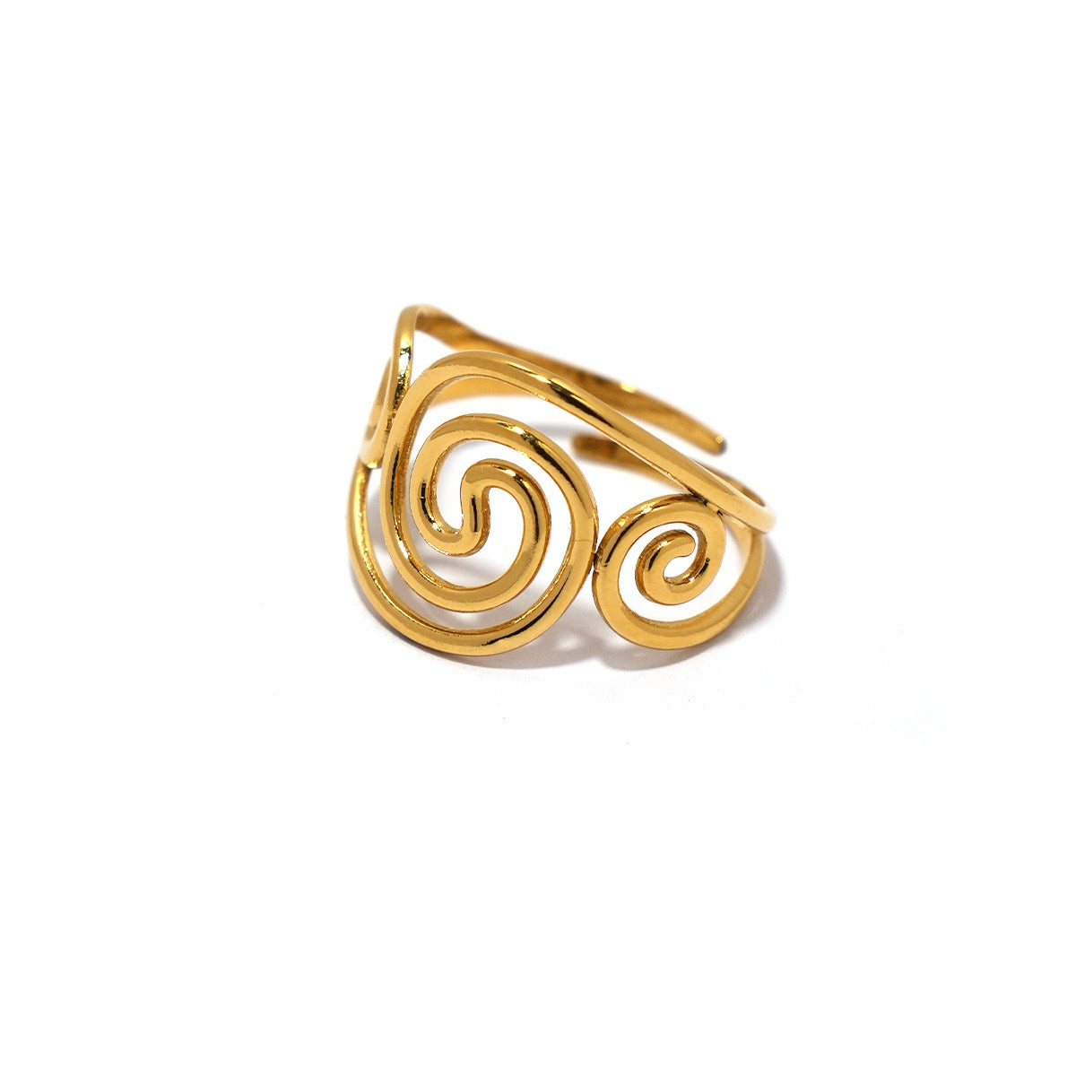 Haji Lines swirl rose rings