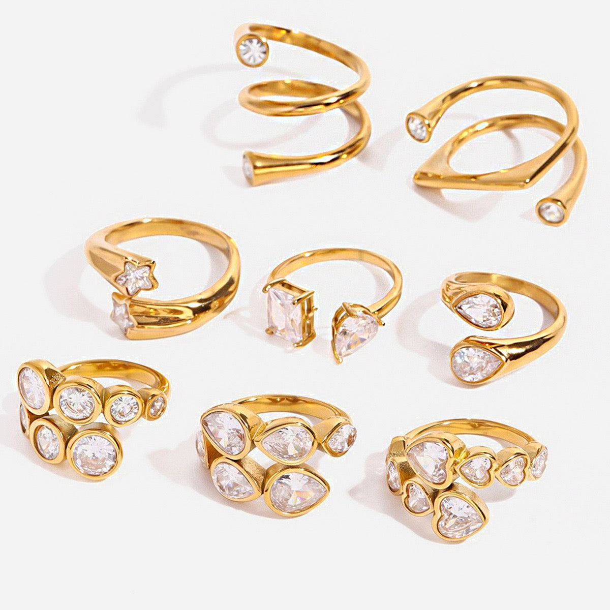 Sukha Shining stone rings collection