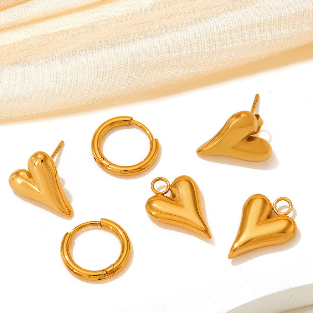 Vasper Heart hoop earrings
