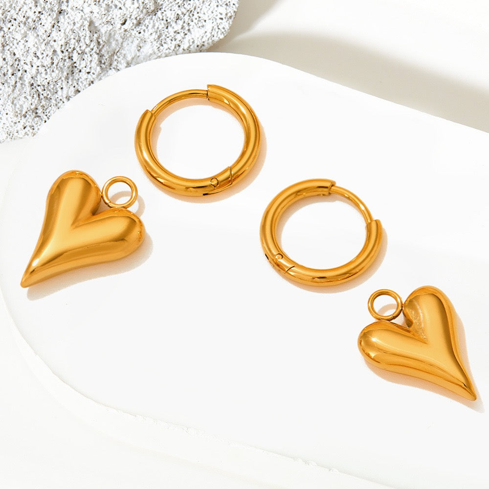 Vasper Heart hoop earrings