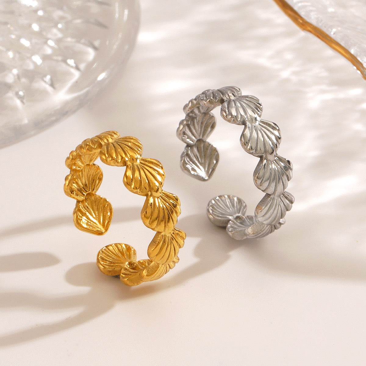 Beachside star shell rings collection