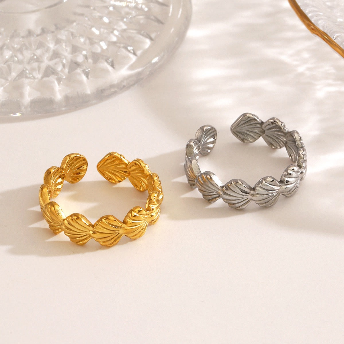 Beachside star shell rings collection