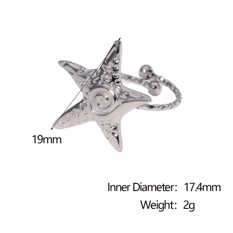 Yeelen swirl starfish rings