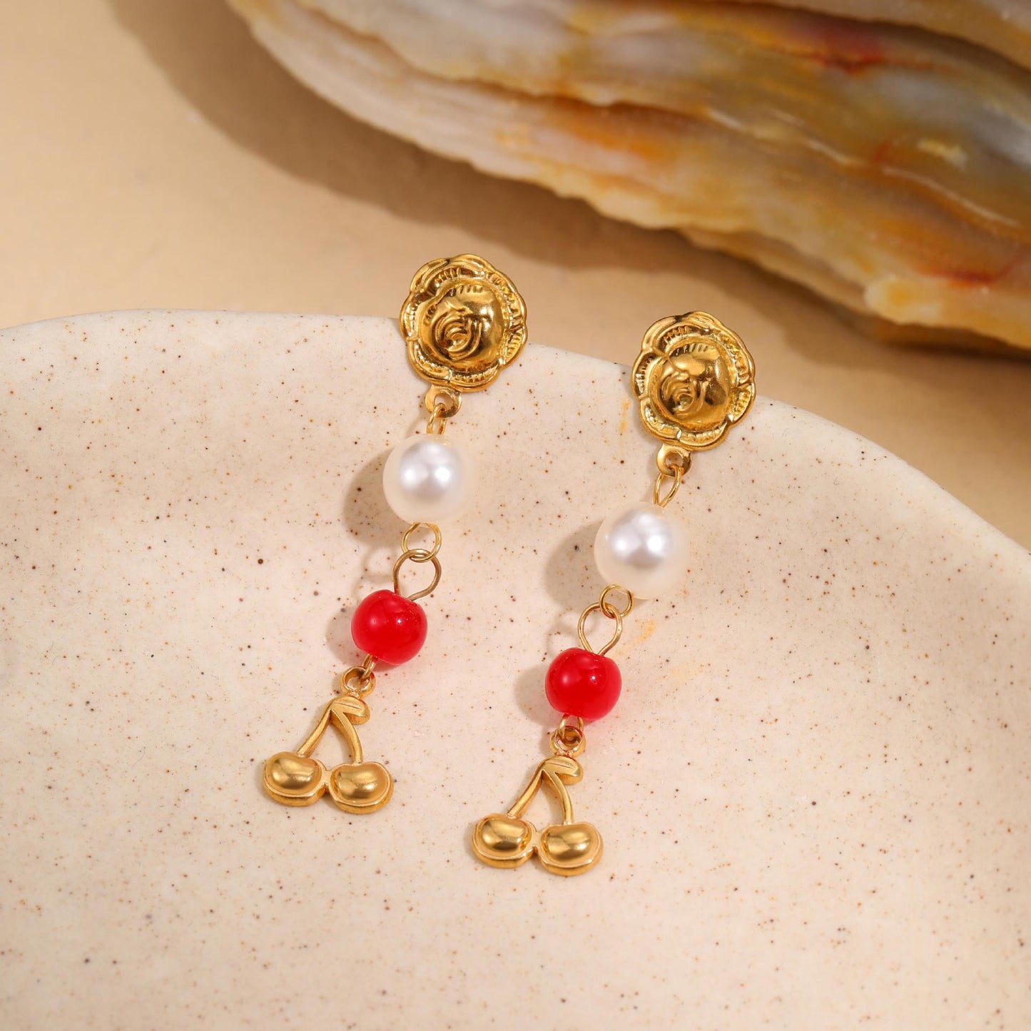 Ocean treasure green earrings