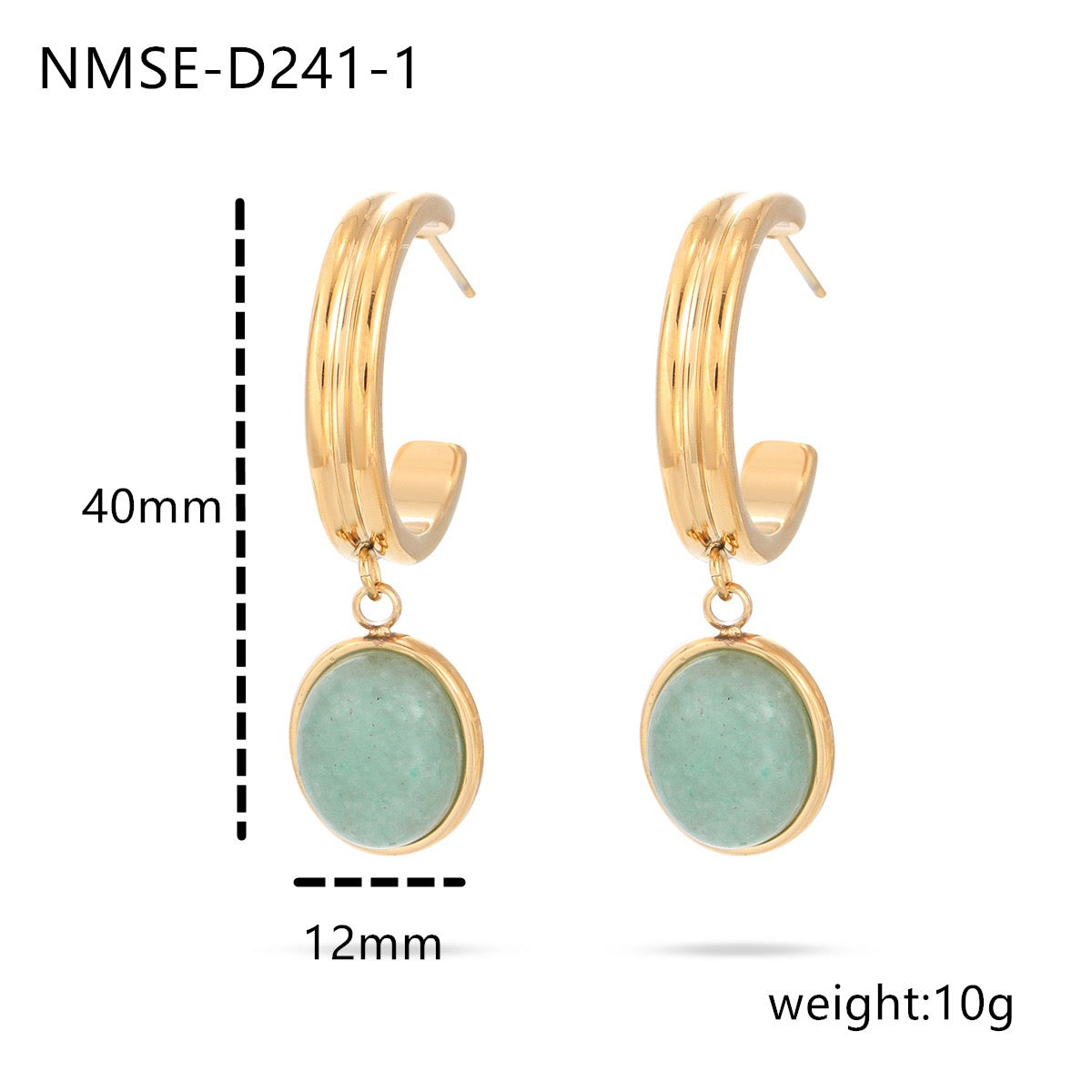 Isaro Green stone earrings