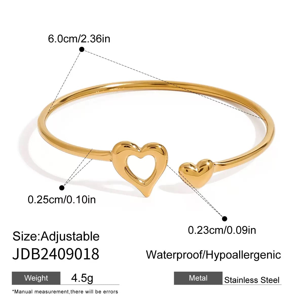 Love heart bangle