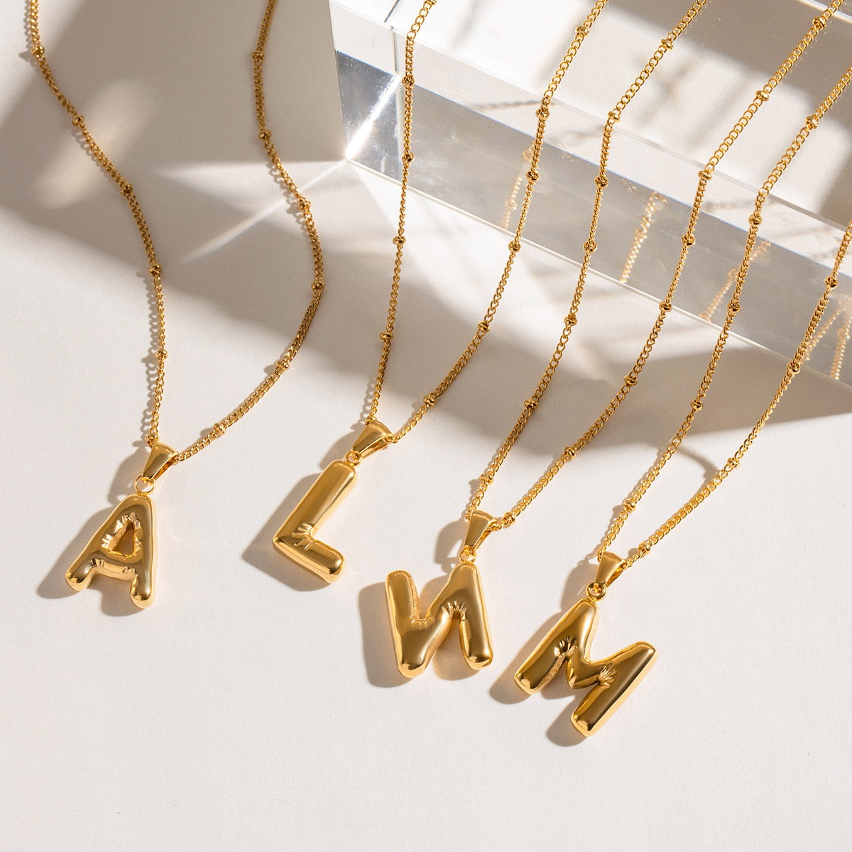 Alphabet name necklaces