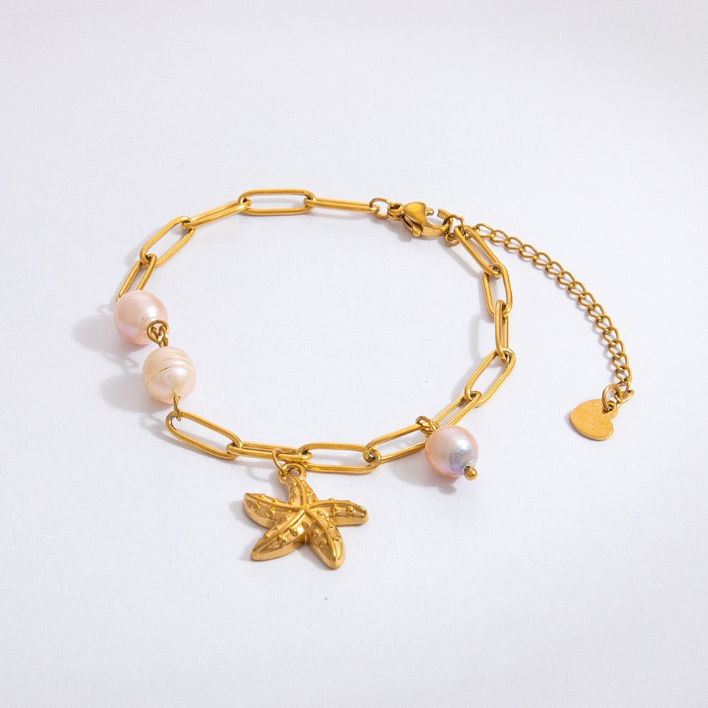 Alessia Bondi pearl sea starfish charm bracelet
