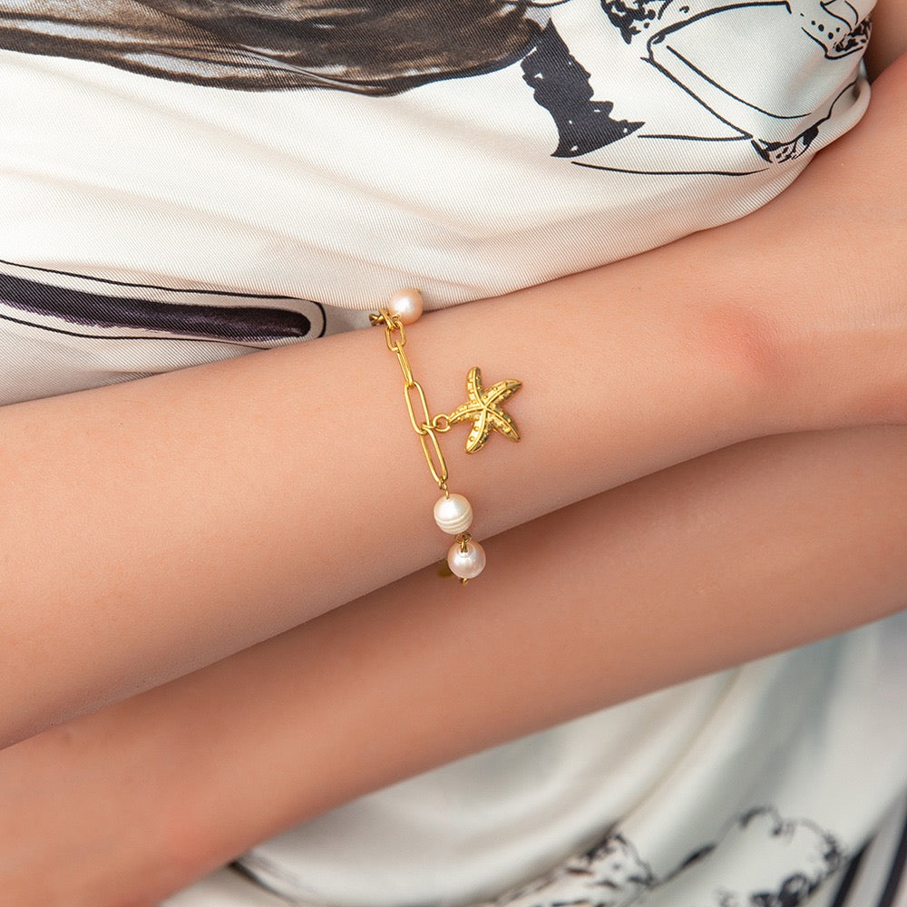 Alessia Bondi pearl sea starfish charm bracelet