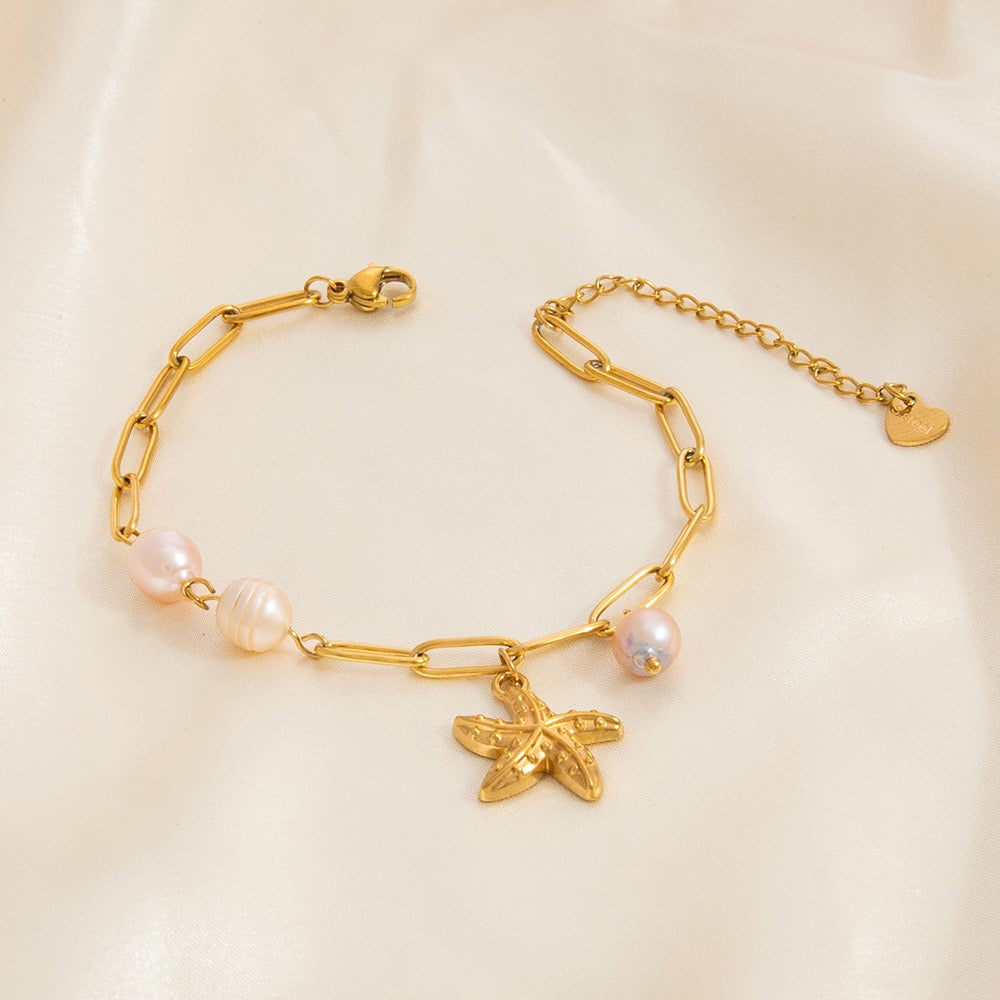 Alessia Bondi pearl sea starfish charm bracelet