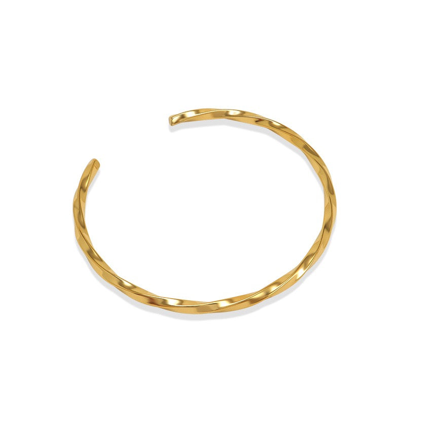 Thin twirl twist bangle