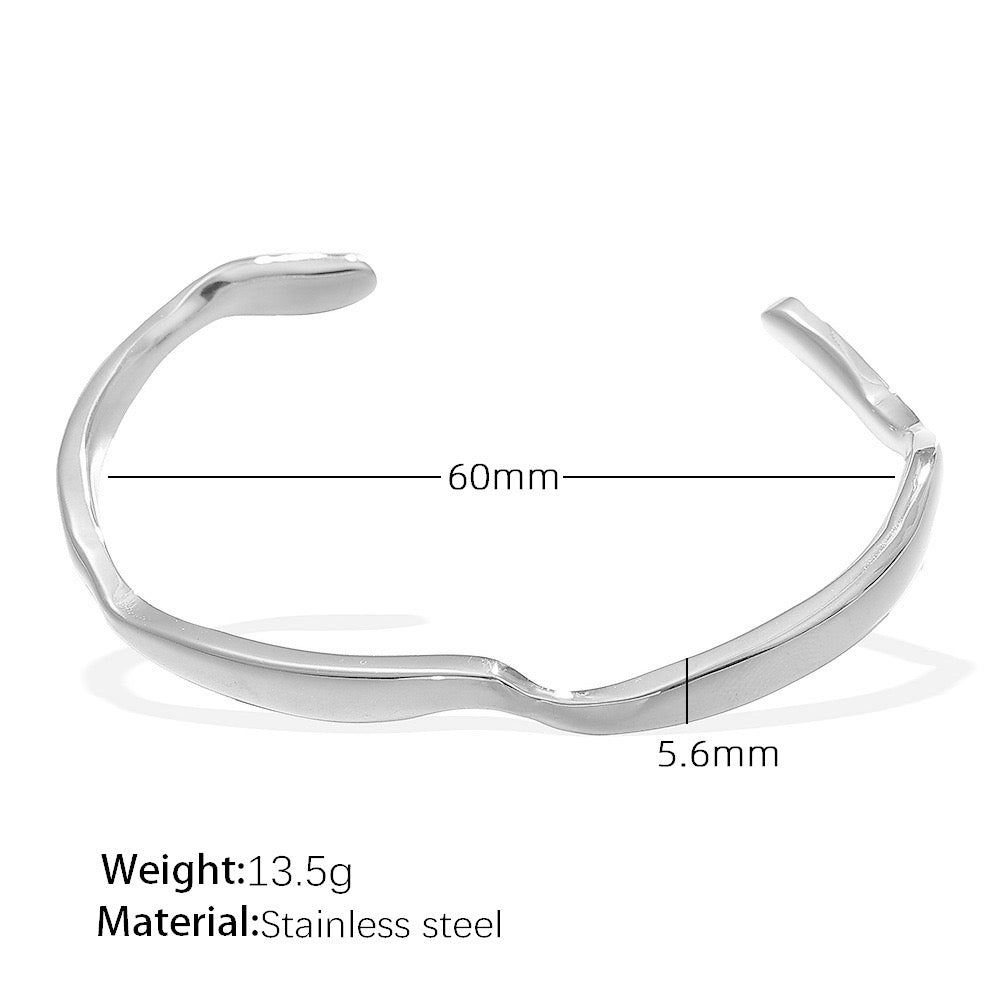 Silver splash wave bangles