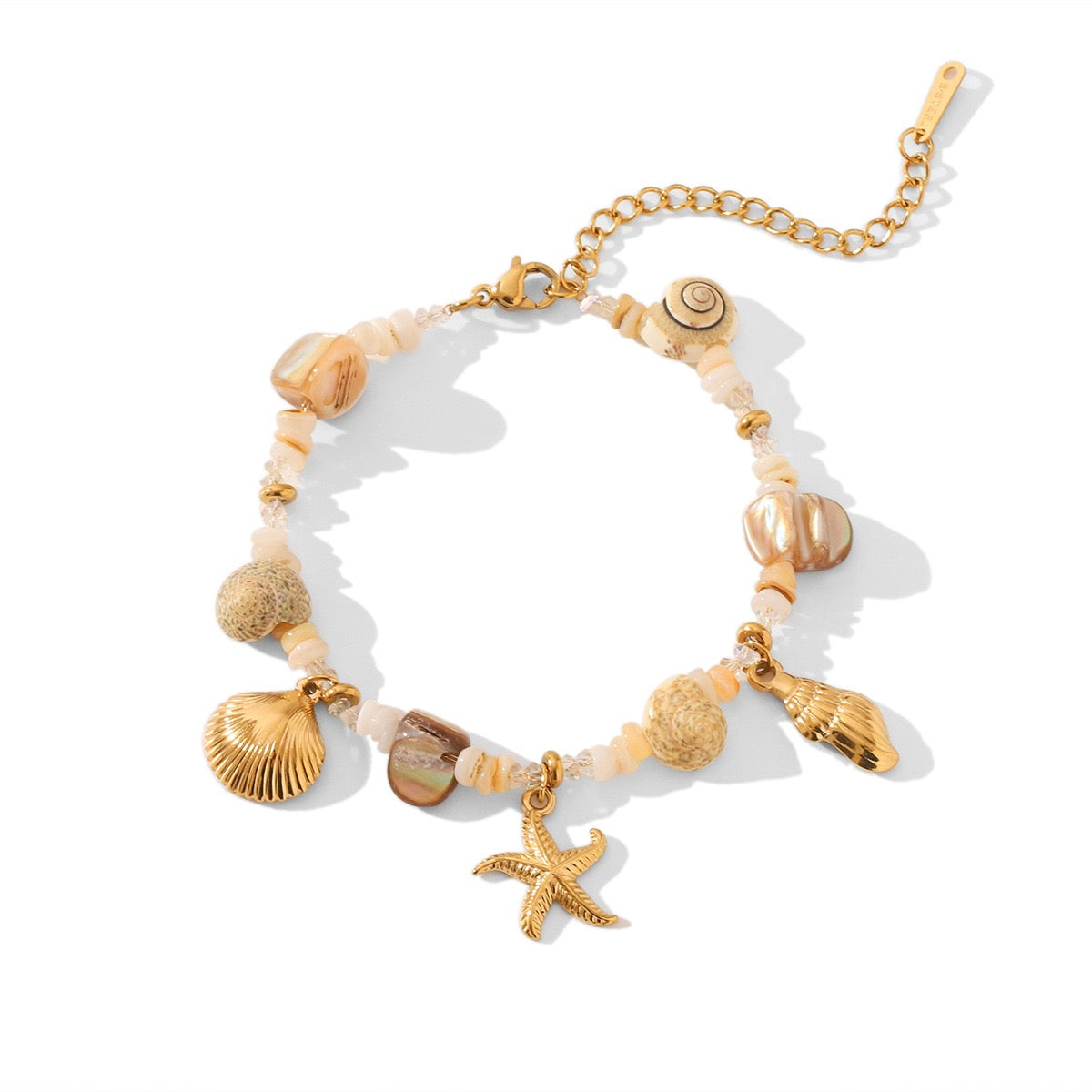 Ocean souls natural shell starfish charm set