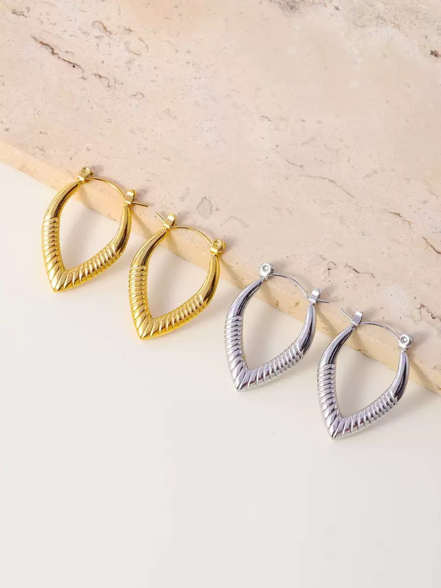 Amethyst hoops earrings