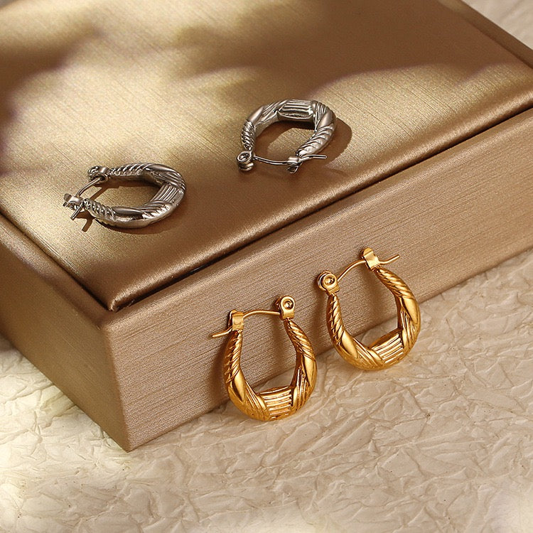 Amethyst hoops earrings