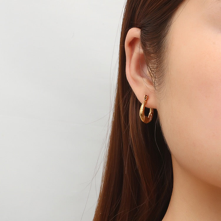 Amethyst hoops earrings