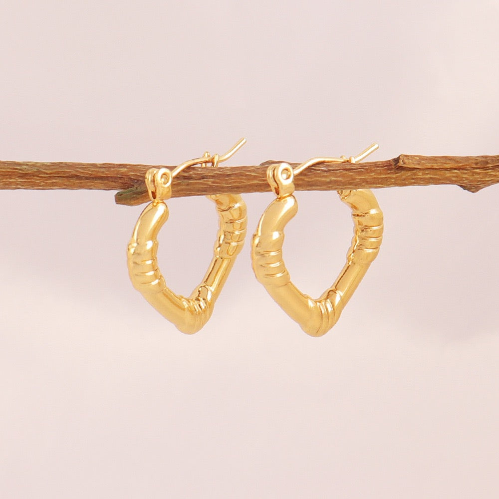 Amethyst hoops earrings