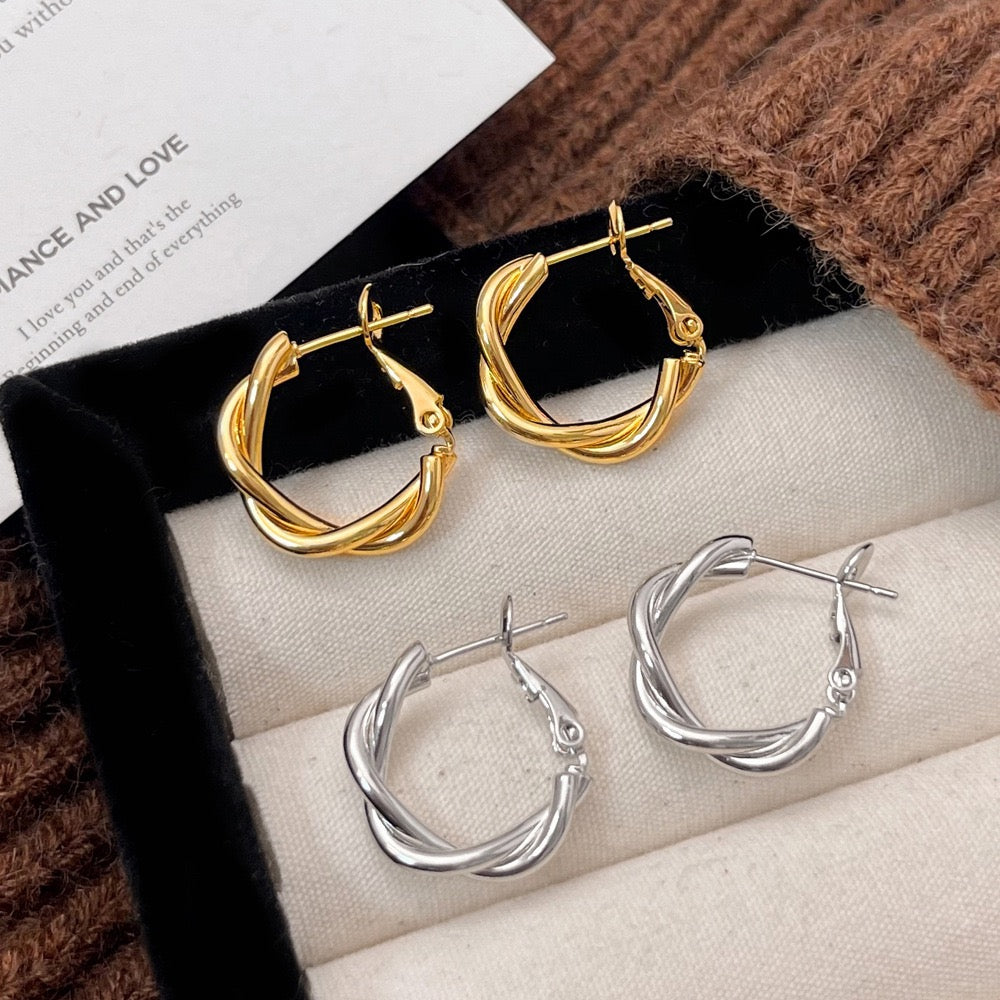 Amethyst hoops earrings