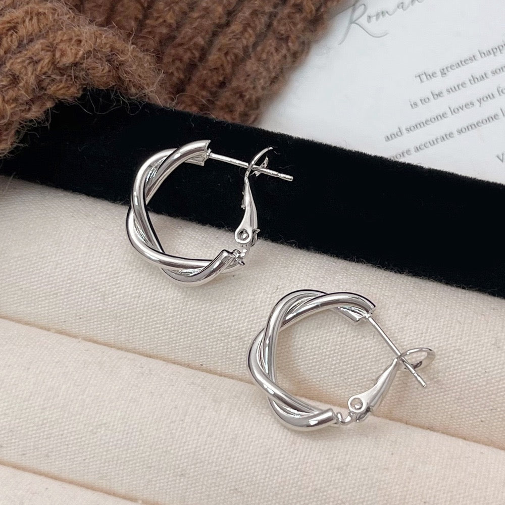 Amethyst hoops earrings