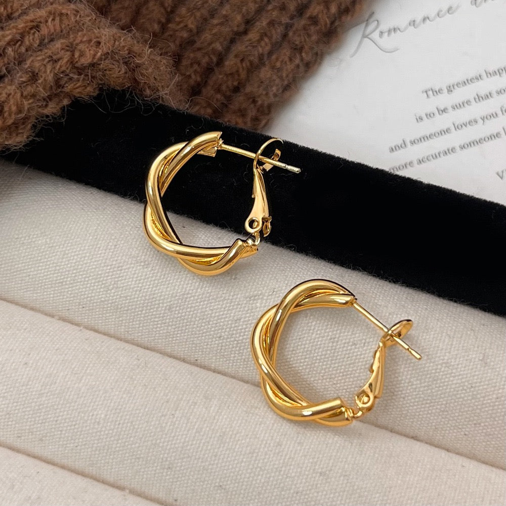 Amethyst hoops earrings