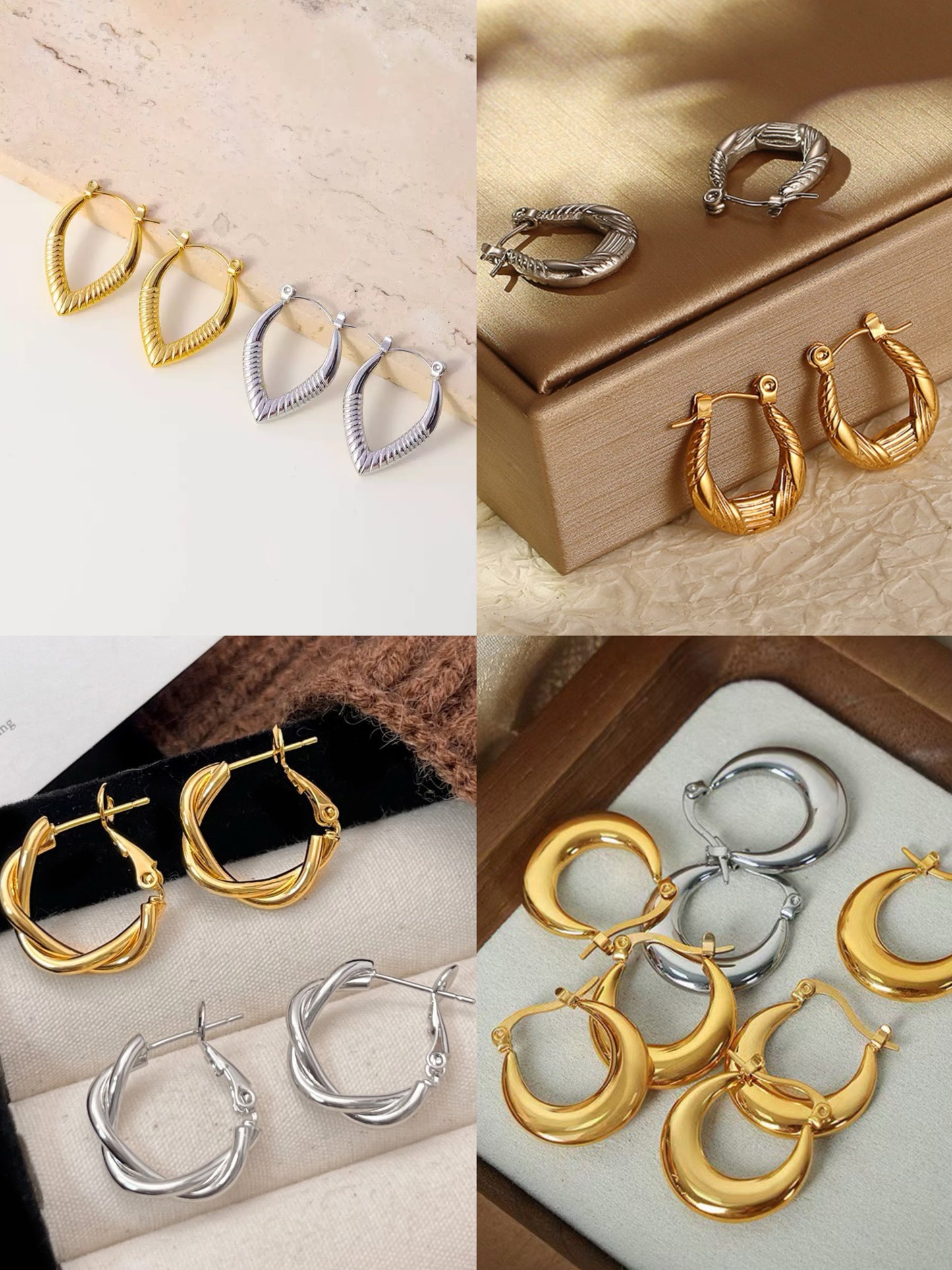 Amethyst hoops earrings