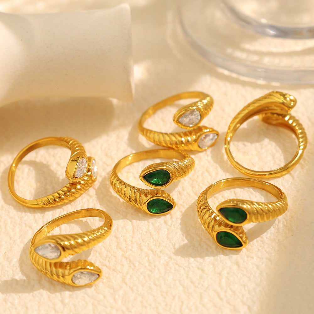 Cresia Cross stone rings