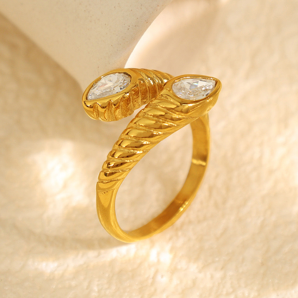 Cresia Cross stone rings