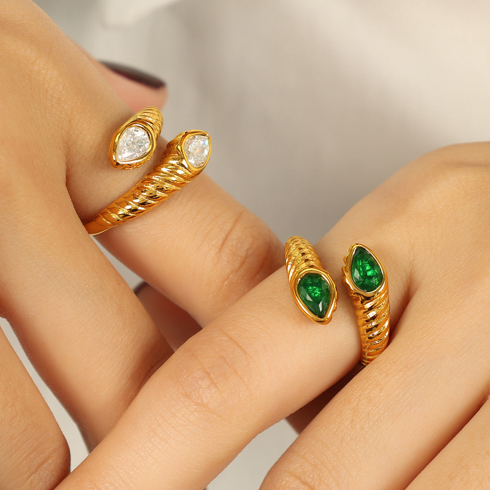 Cresia Cross stone rings